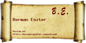 Berman Eszter névjegykártya